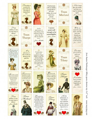 Jane Austen Quotes Northanger Abbey 1x2 inch domino digital collage ...