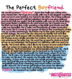 The perfect boyfriend love quote