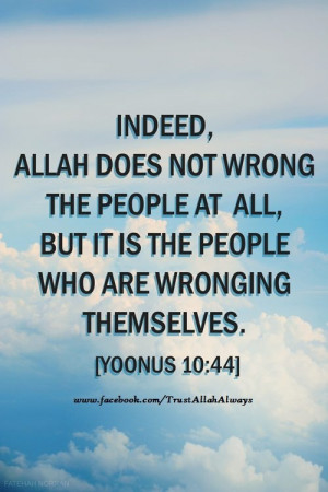God does not wrong the people...