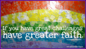 photo of: Quotation on faith through challenges with rainbow art (via ...