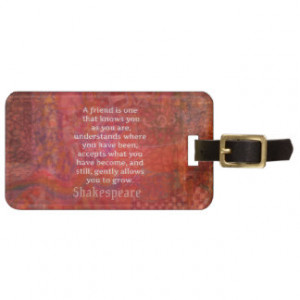 Shakespeare FRIENDSHIP Quote Tags For Luggage