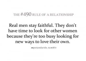 Real Men Stay Faithful. They Don’t Have Time To Look For Other Women ...