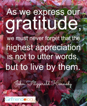 Thanksgiving quote JFK express gratitude