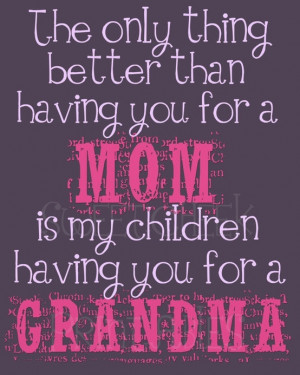 8x10 Mom Grandma Gift Print Quote Purple by SweetCheekPrintables