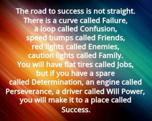Inspirational Quotes - The road to success is not straight.