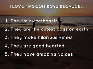 LOVE MAGCON BOYS BECAUSE...