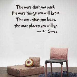 The More That You Read Inspirational Quotes Wall Decal Home Letter ...