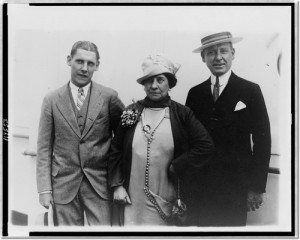 Frank Hague his wife and son Frank Jr posed standing facing