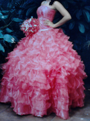 venta de vestido de xv anos color rosa coral en sta catarina 17873