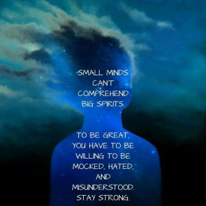 Small Minds Can't Comprehend Big Spirits