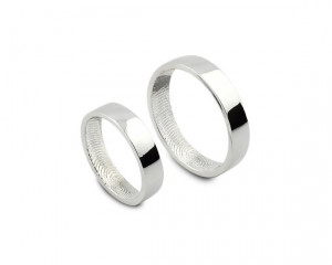 Custom Inner Fingerprint Ring - Sterling Silver Engraving Wedding Band ...