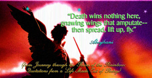 Death wins nothing here, gnawing wings that amputate–– then spread ...