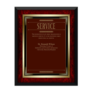 Rosewood Service Award Plaque