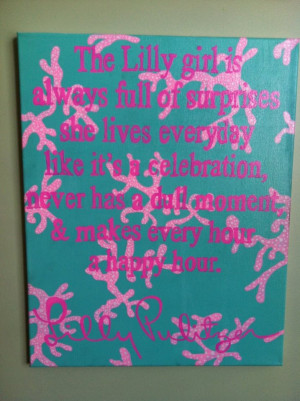 Canvas Quote Inspired by Lilly Pulitzer. $70.00, via Etsy.