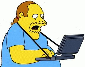 Comic Book Guy with Laptop Computer Image