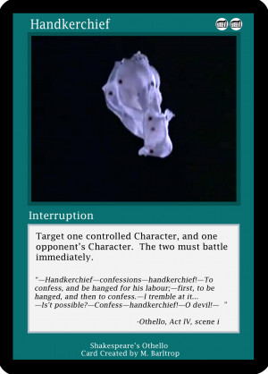 ... Iago has Emilia steal the handkerchief, which is the catalyst for the