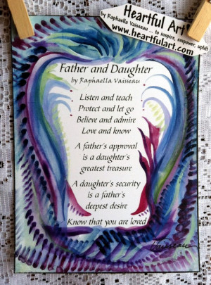 FATHER DAUGHTER Original POEM Inspirational Quote Family Home Decor ...