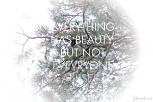 everything has beauty, but not everyone can see it