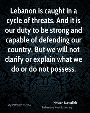 Lebanon is caught in a cycle of threats. And it is our duty to be ...