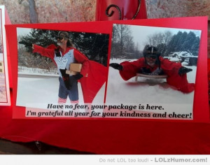 Funny Memes Grandma got this Christmas card from her mailman.