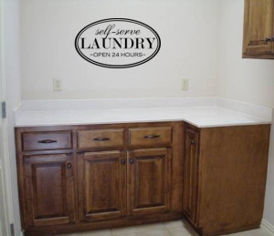 SELF SERVE LAUNDRY ROOM WALL DECAL QUOTE VINYL DECOR WORDS LETTERING ...
