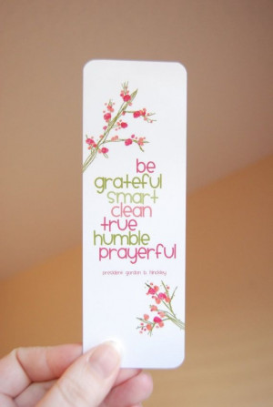 Be Attitudes LDS Quote Bookmark - Be's by Gordon B. Hinckley - Pink ...