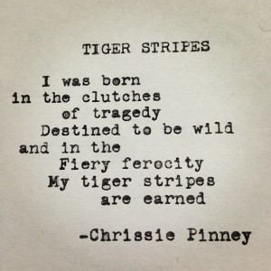 Chrissie Pinney Tiger Stripes. Rebuild series no. 28. #tiger #stripes ...