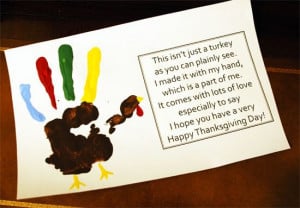 Hand print turkey and poem - a terrific gift for the Grandparents!