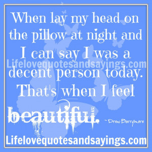 When lay my head on the pillow at night I can say I was a decent ...