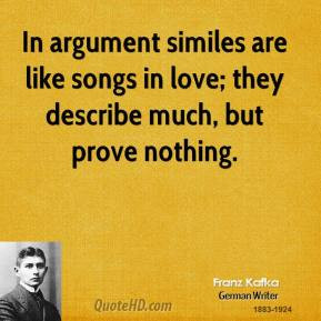 In argument similes are like songs in love; they describe much, but