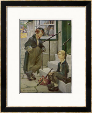 Oliver Twist's First Meeting with the Artful Dodger Framed Print