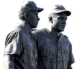 Jackie Robinson & Pee Wee Reese Sculpture by William Behrends