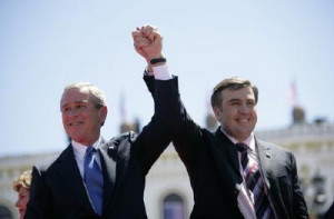 George W. Bush and Mikheil Saakashvili