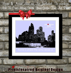 Personalized Gift City Skyline: Any Quote and Area or Houston Texas ...