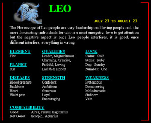 QUOTES ABOUT LEO%27S PERSONALITY