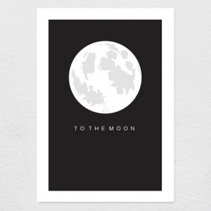 To The Moon - Dark - Catch Me If You Can Quote - Print // A4/A3/A2 ...
