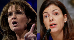 Sarah Palin (left) and Kelly Ayotte are pictured in this composite ...