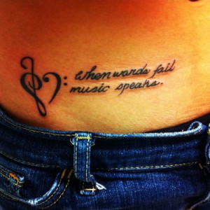 when words fail, music speaks” music heart (bass clef and treble ...