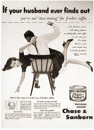 1952: This ad makes light of domestic violence.