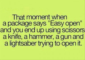 Easy Open Package #Funny, #Guns, #Pack, #Quotes, #Scissors