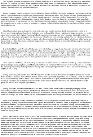 essay on Character Analysis of Guy Montag in 