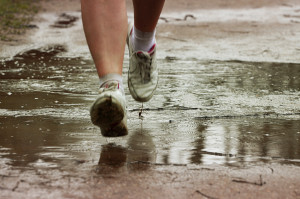 running in the rain