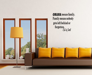 ... OHANA MEANS FAMILY LILO AND STITCH DISNEY Quote Vinyl Wall Decal Decor