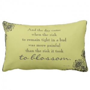 Anais Nin Risk Quote Throw Pillow by QuoteLife