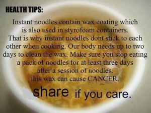 Instant Noodles Contain Wax