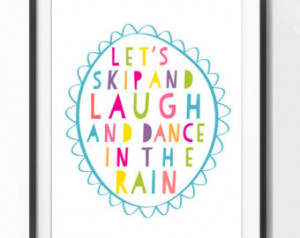 ... Happy and Carefree Poster for Kids Room - Wall Art - Instant Download