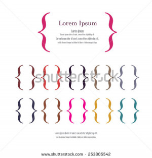 Braces or curly brackets icon vector with alphabet,set of curly ...