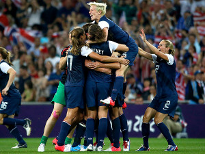 ... and the United States women's soccer team celebrate their victory