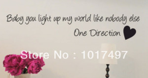 ... ONE-DIRECTION-wall-quotes-Baby-you-light-up-my-world-vinyl-wall-decal