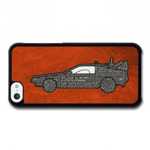 Back To The Future Car Marty McFly Doc Quotes Orange Background coque ...